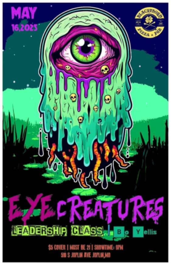 Leadership Class, Eye Creatures, Bo Yellis 10 May16 2025 Leadership Class at Blackthorn Pizza